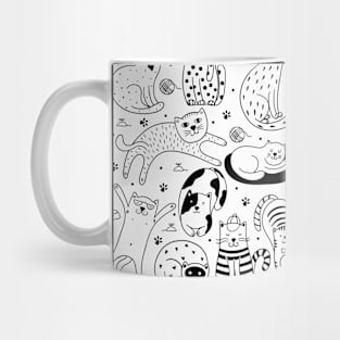 Vintage Black and White Cats Mug